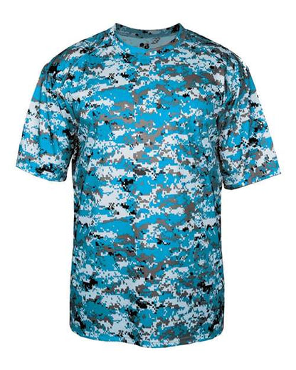 Badger Youth Digital Camo T-Shirt 2180 Electric Blue Digital