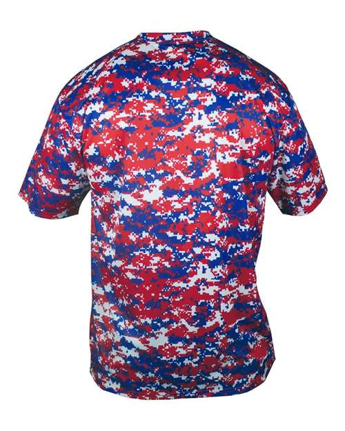 Badger Youth Digital Camo T-Shirt 2180 Red/ Royal Digital