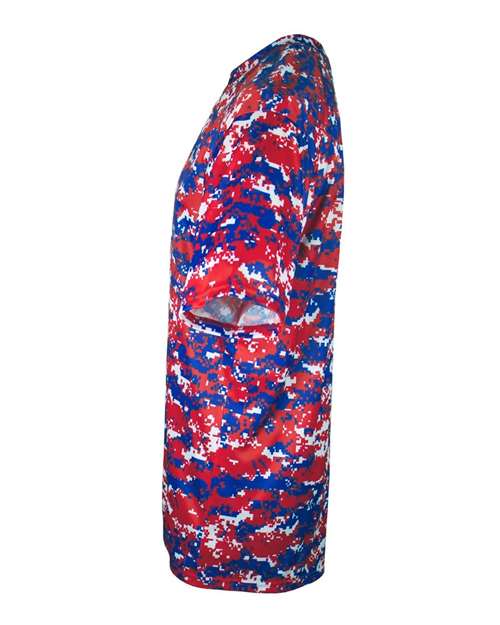 Badger Youth Digital Camo T-Shirt 2180 Red/ Royal Digital