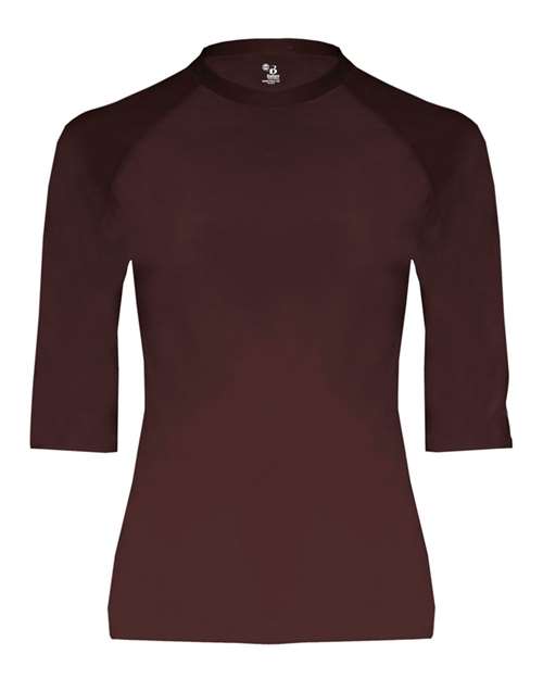 Custom EmbroideredBadger Men's Pro-Compression Half Sleeve T-Shirt 4026 Maroon