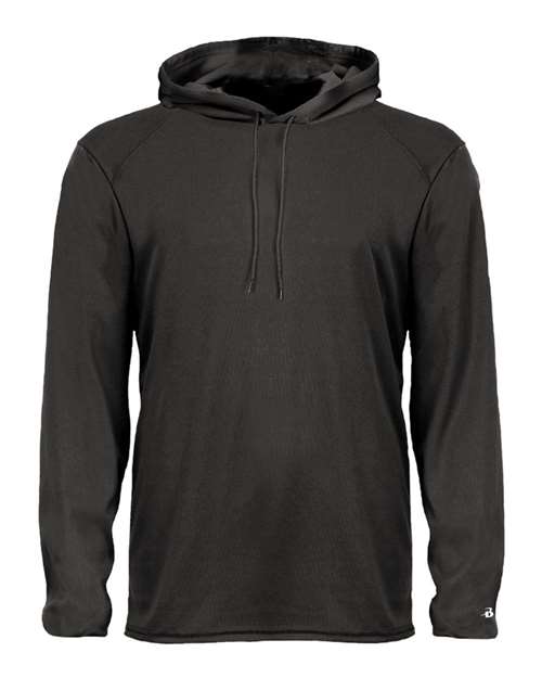 Badger B-Core Hooded Long Sleeve T-Shirt 4105 Black