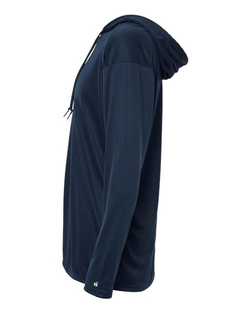 Badger B-Core Hooded Long Sleeve T-Shirt 4105 Navy