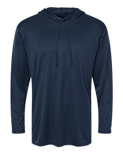 Badger B-Core Hooded Long Sleeve T-Shirt 4105 Navy