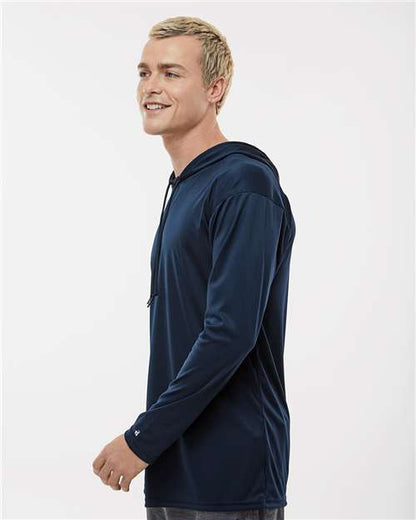 Badger B-Core Hooded Long Sleeve T-Shirt 4105 Navy