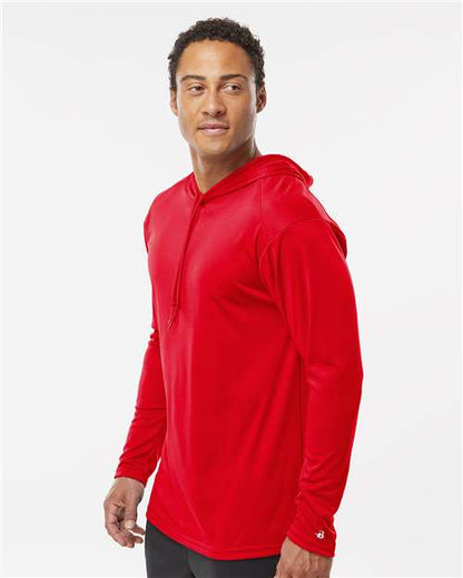 Badger B-Core Hooded Long Sleeve T-Shirt 4105 Red