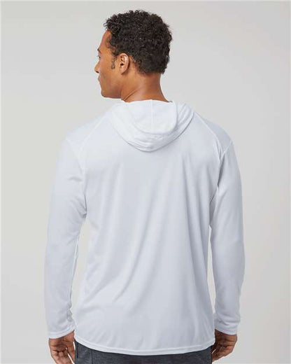 Badger B-Core Hooded Long Sleeve T-Shirt 4105 White