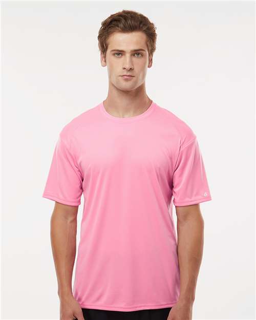 Custom Embroidered  Badger B-Core Sport Shoulders T-Shirt 4120 Pink