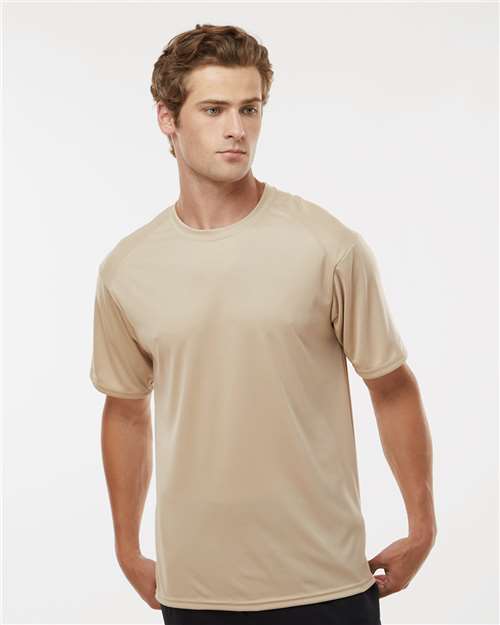 Custom Embroidered  Badger B-Core Sport Shoulders T-Shirt 4120 Sand