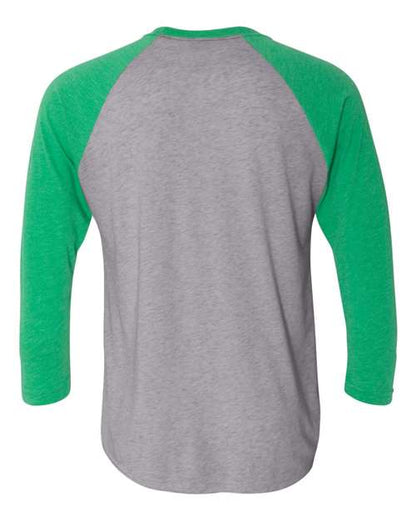Next Level Triblend Three-Quarter Raglan T-Shirt 6051 Envy Sleeves/ Premium Heather Body