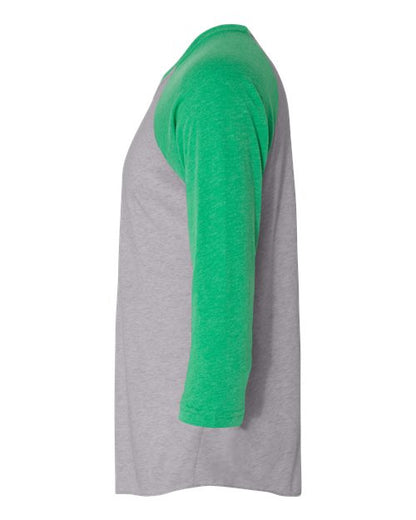 Next Level Triblend Three-Quarter Raglan T-Shirt 6051 Envy Sleeves/ Premium Heather Body