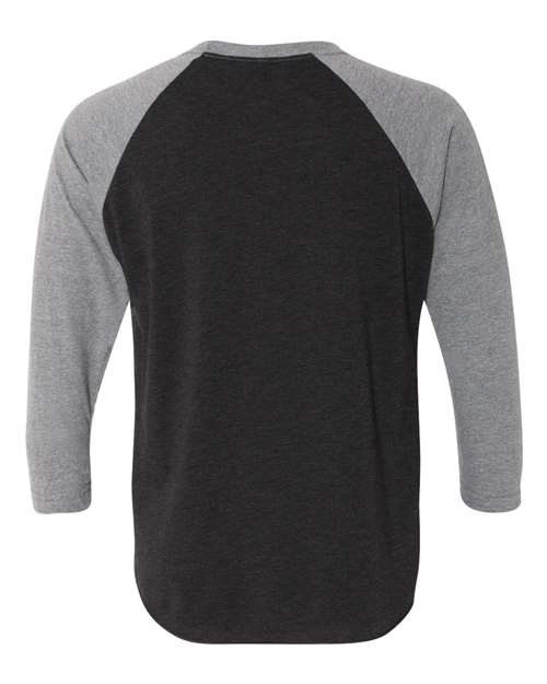 Next Level Triblend Three-Quarter Raglan T-Shirt 6051 Premium Heather Sleeves/ Vintage Black Body