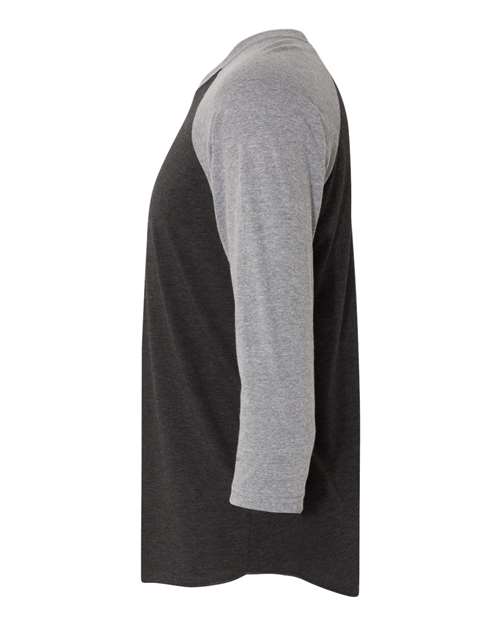Next Level Triblend Three-Quarter Raglan T-Shirt 6051 Premium Heather Sleeves/ Vintage Black Body