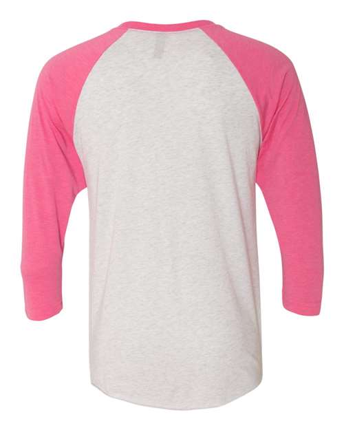 Next Level Triblend Three-Quarter Raglan T-Shirt 6051 Vintage Pink Sleeves/ Heather White Body