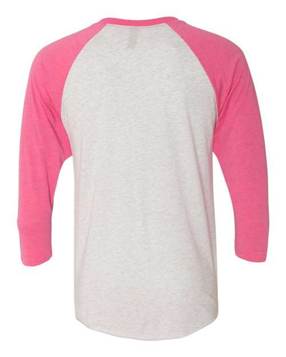 Next Level Triblend Three-Quarter Raglan T-Shirt 6051 Vintage Pink Sleeves/ Heather White Body