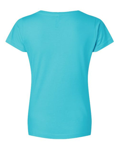 LAT Women's Fine Jersey V-Neck Tee 3507 Caribbean