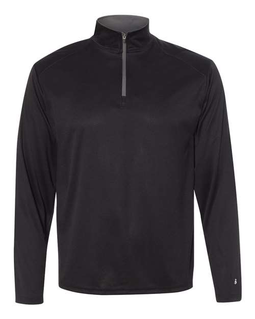 Badger B-Core Quarter-Zip Pullover 4102 Black/ Graphite