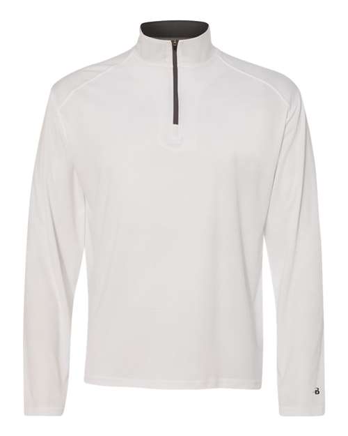 Badger B-Core Quarter-Zip Pullover 4102 White/ Graphite