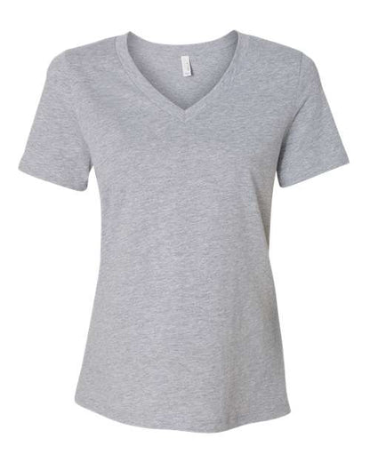 BELLA + CANVAS Women's Relaxed Heather CVC V-Neck Tee 6405CVC Custom Embroidered Business Logo