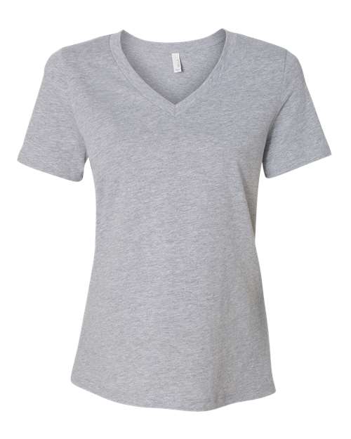 BELLA + CANVAS Women's Relaxed Heather CVC V-Neck Tee 6405CVC Custom Embroidered Business Logo