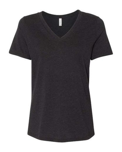 BELLA + CANVAS Women's Relaxed Heather CVC V-Neck Tee 6405CVC Custom Embroidered Business Logo