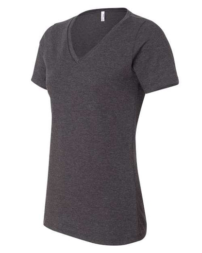 BELLA + CANVAS Women's Relaxed Heather CVC V-Neck Tee 6405CVC Custom Embroidered Business Logo