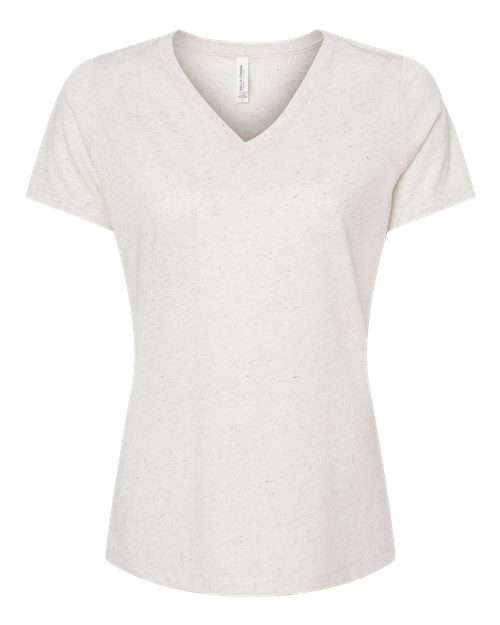 BELLA + CANVAS Women's Relaxed Triblend Short Sleeve V-Neck Tee 6415 Custom Embroidered Business Logo