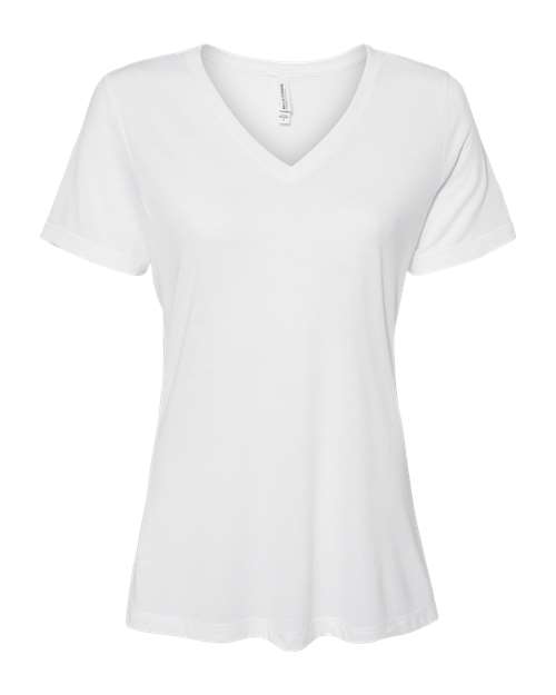 BELLA + CANVAS Women's Relaxed Triblend Short Sleeve V-Neck Tee 6415 Custom Embroidered Business Logo