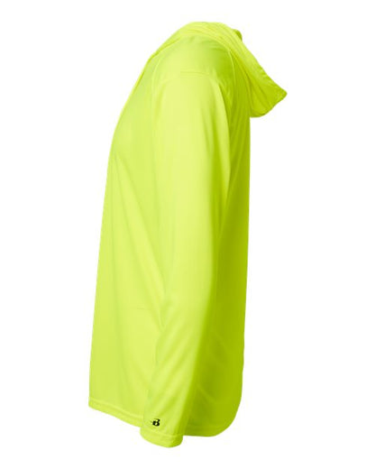 Badger B-Core Hooded Long Sleeve T-Shirt 4105 Safety Yellow