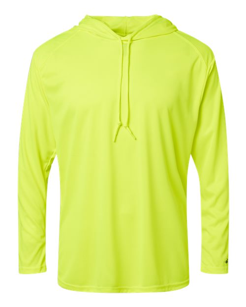 Badger B-Core Hooded Long Sleeve T-Shirt 4105 Safety Yellow