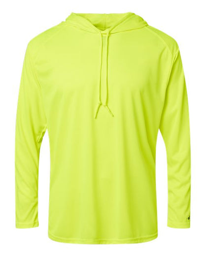 Badger B-Core Hooded Long Sleeve T-Shirt 4105 Safety Yellow