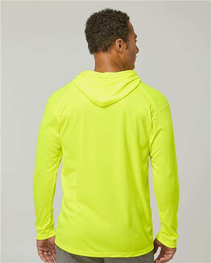 Badger B-Core Hooded Long Sleeve T-Shirt 4105 Safety Yellow