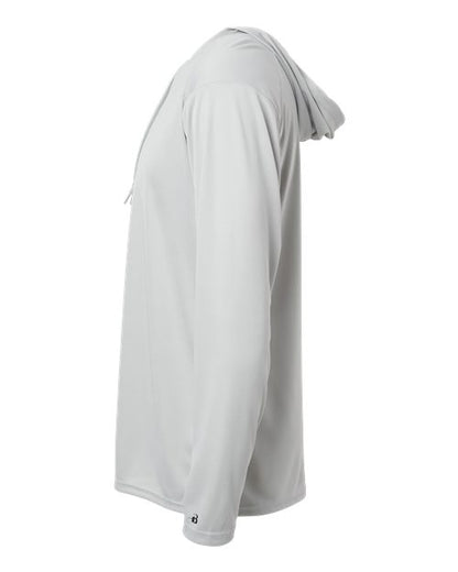 Badger B-Core Hooded Long Sleeve T-Shirt 4105 Silver