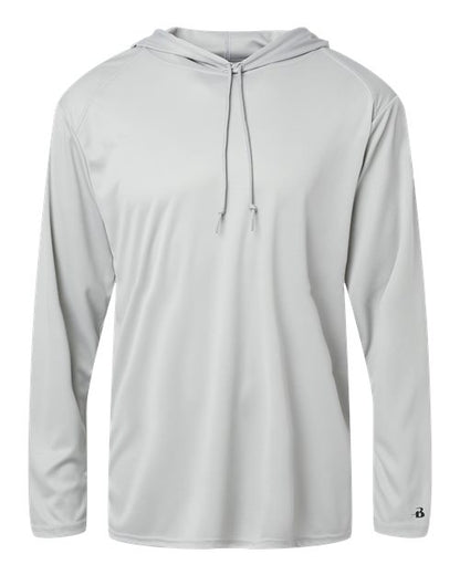 Badger B-Core Hooded Long Sleeve T-Shirt 4105 Silver