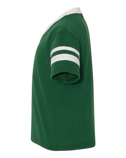 Augusta Sportswear Youth V-Neck Jersey with Striped Sleeves 361