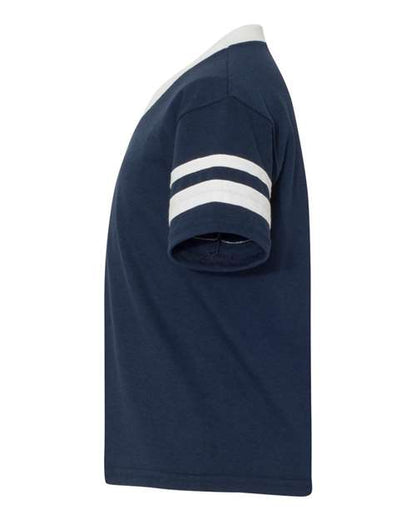 Augusta Sportswear Youth V-Neck Jersey with Striped Sleeves 361