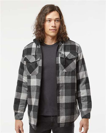 Custom Embroidered  Burnside Quilted Flannel Hooded Jacket 8620  