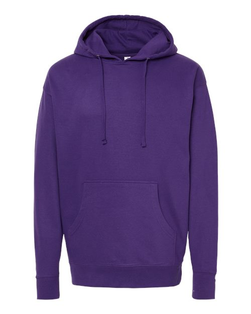 Independent Trading Co. Midweight Hooded Sweatshirt SS4500 Purple Custom Embroidered Business Logo