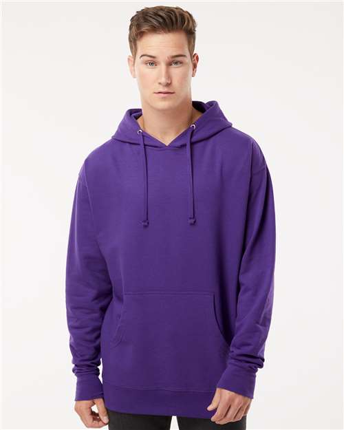 Independent Trading Co. Midweight Hooded Sweatshirt SS4500 Plum Custom Embroidered Business Logo