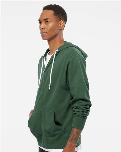 Independent Trading Co. Lightweight Full-Zip Hooded Sweatshirt AFX90UNZ Custom Embroidered Business Logo