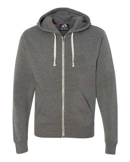 J. America Triblend Full-Zip Hooded Sweatshirt 8872