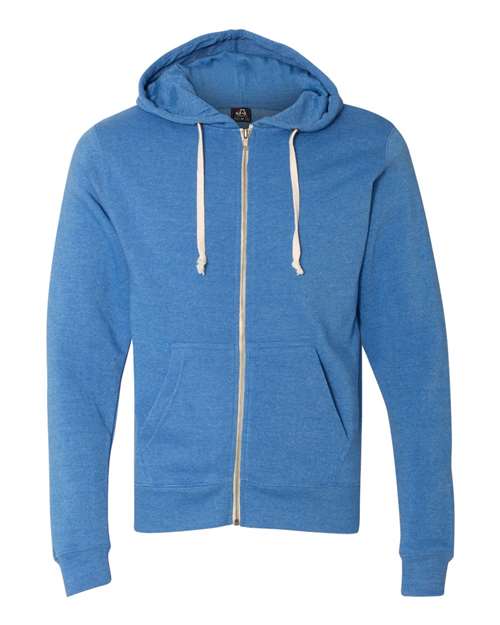 J. America Men's Triblend Full-Zip Hooded Sweatshirt 8872