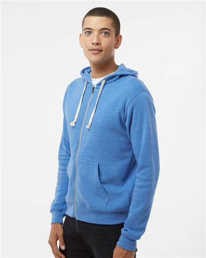 J. America Triblend Full-Zip Hooded Sweatshirt 8872