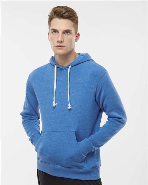 Custom Embroidered  J. America Triblend Fleece Hooded Sweatshirt 8871 Cool Royal Triblend