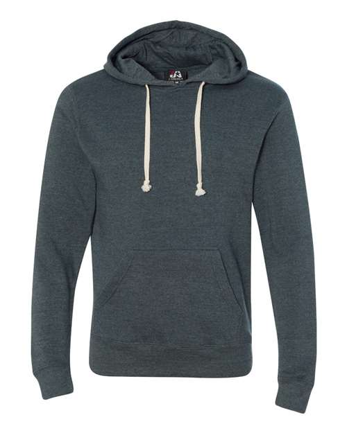 J. America Triblend Fleece Hooded Sweatshirt 8871 Navy Triblend