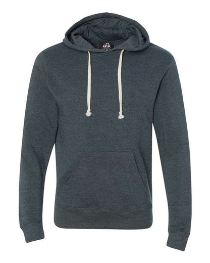 J. America Triblend Fleece Hooded Sweatshirt 8871 Navy Triblend