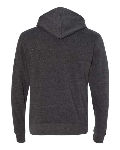 J. America Triblend Fleece Hooded Sweatshirt 8871 Black Triblend