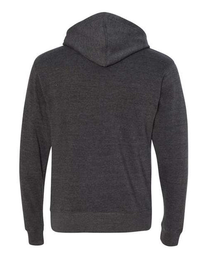 J. America Triblend Fleece Hooded Sweatshirt 8871 Black Triblend