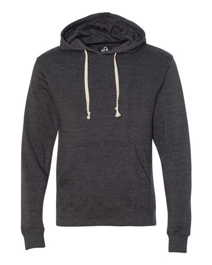 J. America Triblend Fleece Hooded Sweatshirt 8871 Black Triblend