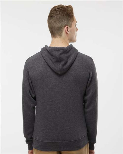 J. America Triblend Fleece Hooded Sweatshirt 8871 Black Triblend