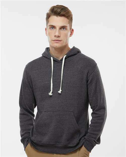 Custom Embroidered  J. America Triblend Fleece Hooded Sweatshirt 8871 Black Triblend